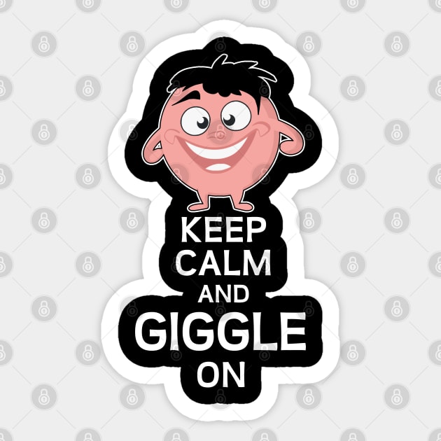 Keep calm and giggle on Sticker by Fashioned by You, Created by Me A.zed